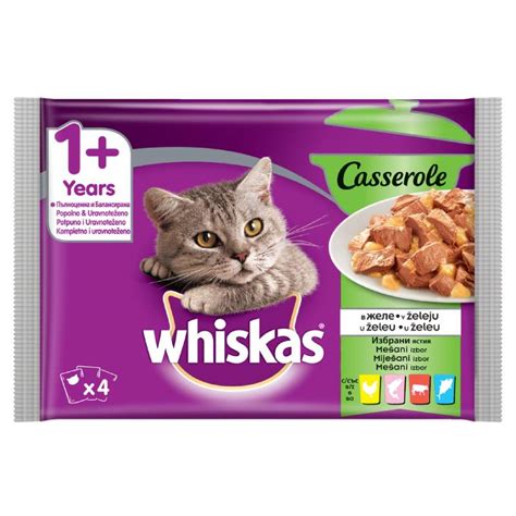 Пауч за котки Микс меню Casserole Whiskas Pouch, 4 x 85 грама ⋆ MASTERHAUS