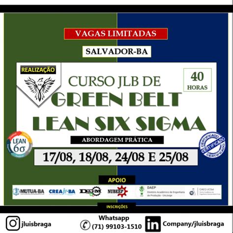 Curso De Green Belt Lean 6 Sigma 40 Horas Abordagem Prática Em Salvador 2024 Sympla