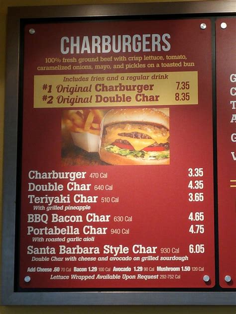 Menu At The Habit Burger Grill Drive Thru Restaurant Visalia