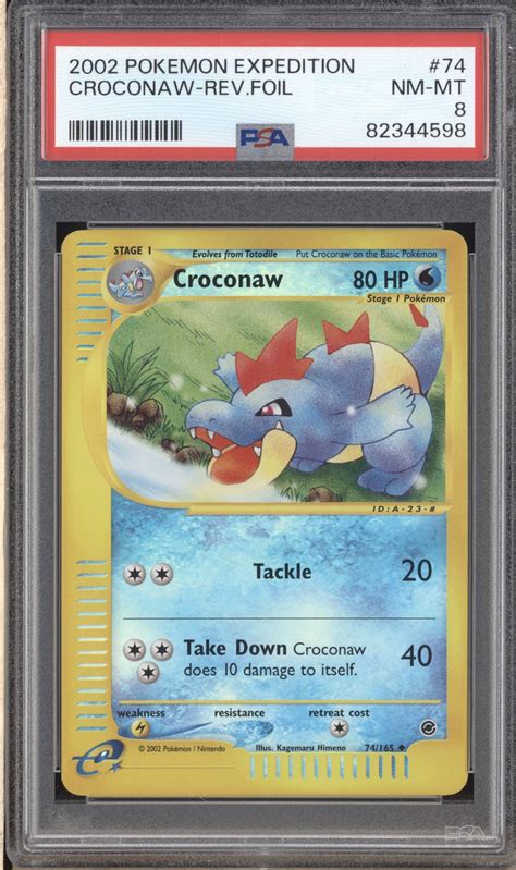 Croconaw 2002 Pokemon Expedition 74165 Reverse Foil Psa 8 Asr The Hobby