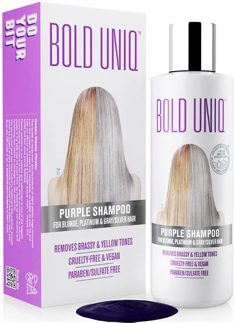 Buy Bold Uniq Purple Shampoo For Blonde Hair Toning Shampoo For