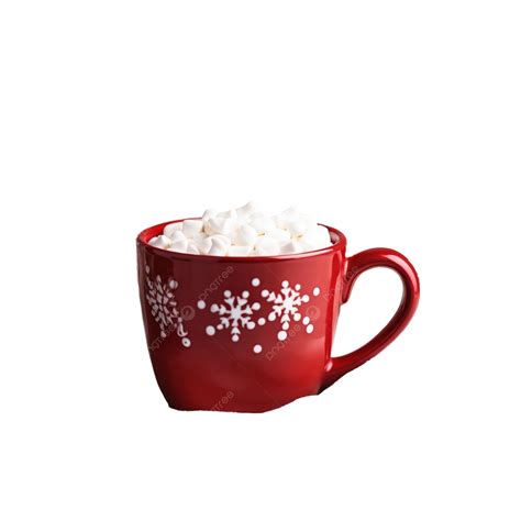 Cozy Christmas Mood Red Mug With Cocoa With Christmas Decoration Hot