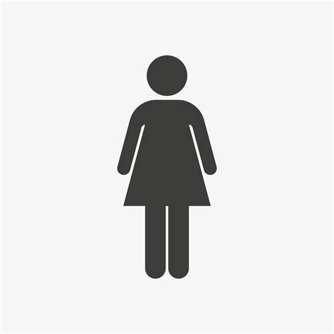 Woman pictogram isolated on white background. Black symbol of woman ...