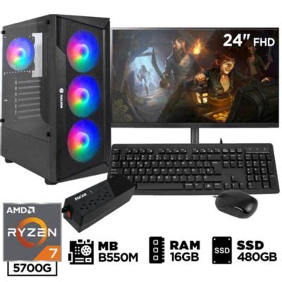 Computadora Pc Gamer Ryzen G Ram Gb Ssd Gb Monitor Full