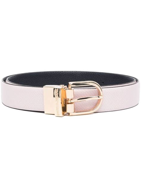 Buy Emporio Armani Logo Buckle Leather Belt Pink At 5 Off Editorialist