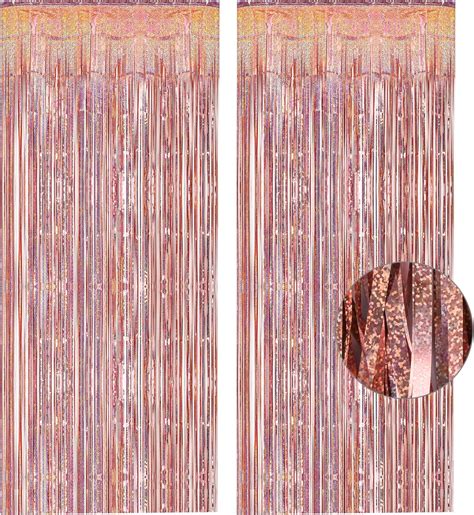 Rose Gold Tinsel Curtain Party Backdrop Greatril Foil