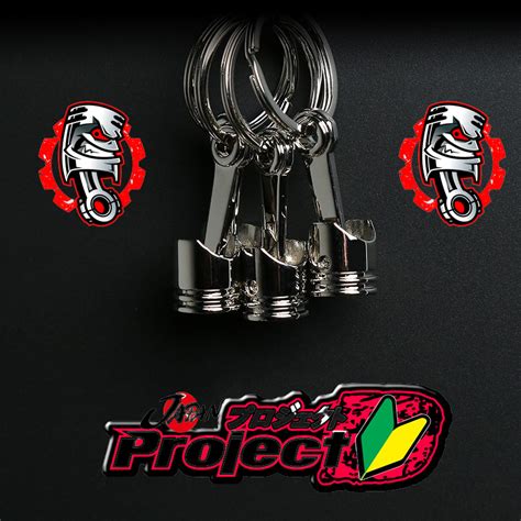 Car Engine JDM Style Keychain Key Ring Creative Metal Piston Model