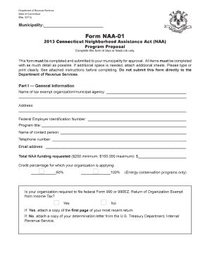 Fillable Online Ct Connecticut Naa Program Proposal Form Naa