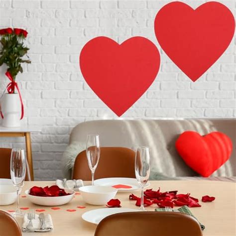 120 Pcs 12 Inch Large Heart Paper Cutouts Red Heart Shape Paper Cut Outs