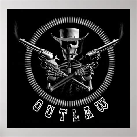 Outlaw Skeleton Cowboy Posters Zazzle