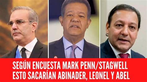 SEGÚN ENCUESTA MARK PENN STAGWELL ESTO SACARÍAN ABINADER LEONEL Y ABEL