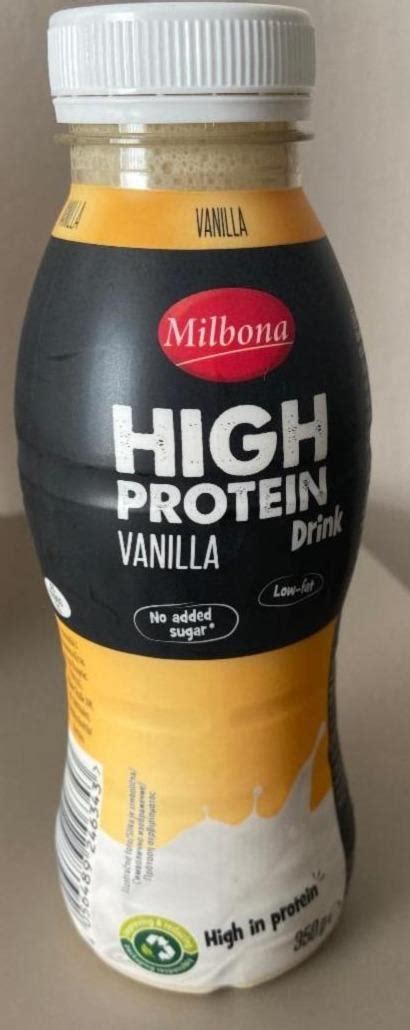 High protein drink vanilla Milbona kalorie kJ i wartości odżywcze