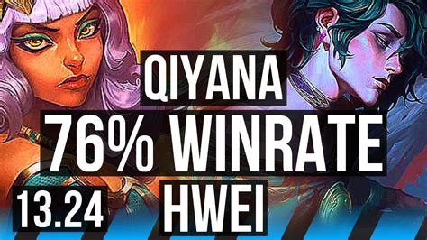 QIYANA Vs HWEI MID 76 Winrate 9 4 13 Rank 12 Qiyana BR