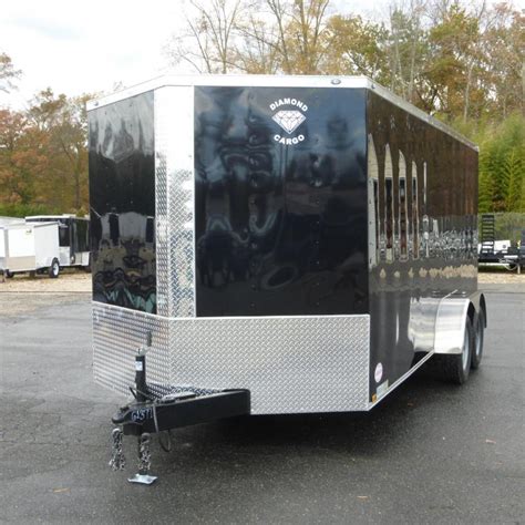 Diamond Cargo 7' X 14' Black Enclosed Trailer w/ Ramp | New enclosed ...