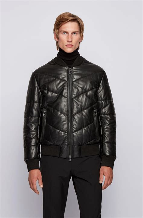 Boss By Hugo Boss Synthetic Relaxed Fit Quilted Leather Jacket With