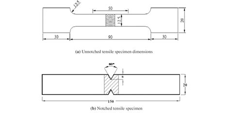 Dimensions Of Tensile Specimen Download Scientific Diagram