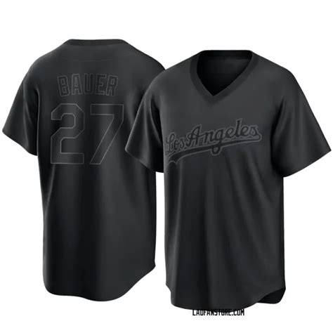 Los Angeles Dodgers Trevor Bauer Black Replica Youth Pitch Fashion ...