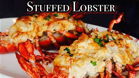 Creamy Baked Stuffed Lobster With Shrimp And Scallops Youtube