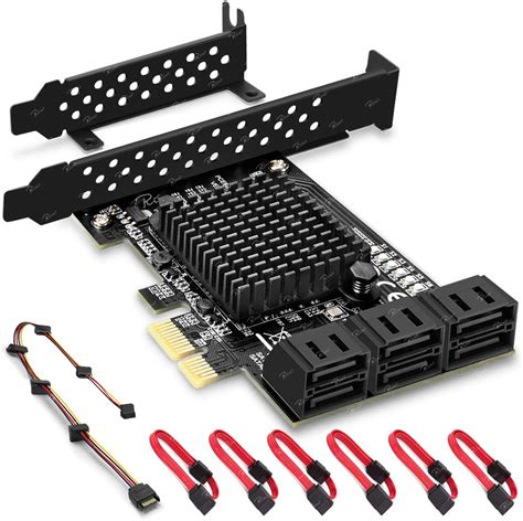 Rivo Carte PCIe SATA III 6 ports SATA avec 6 câbles de données SATA et