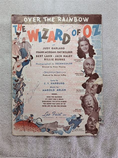 Over The Rainbow 1939 Sheet Music Ey Yip Harburg Harold Arlen Judy