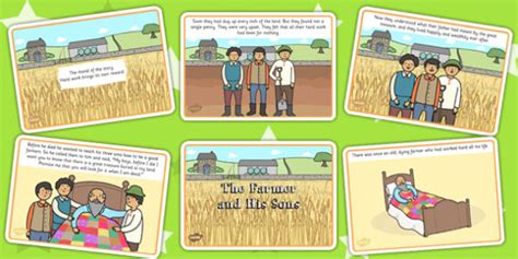 The Farmer And His Sons Story Cards