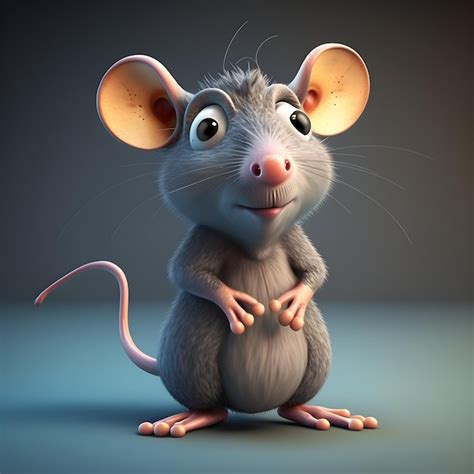 Premium Photo | Super cute Rat in the style of pixar cartoon generative ai