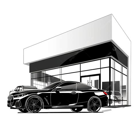 Car Dealership Vector Concept Black Illustration Car Dealership