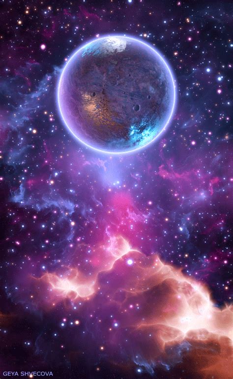 Motion Graphics G Shvecova Galaxy Wallpaper Galaxy Painting Planets