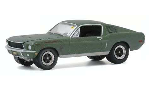 Miniature Ford Mustang 1 64 Greenlight GT Metallic Verte 1968 Avec