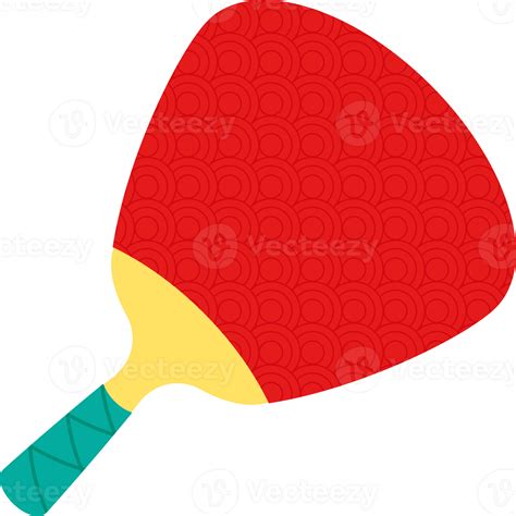 A Red And Yellow Ping Pong Paddle With A Green Handle 49501846 Png