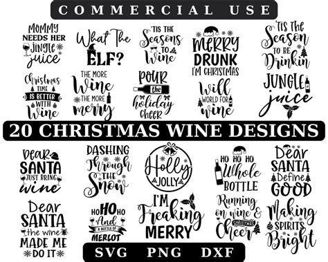 Christmas Wine Svg Bundlefunny Christmas Svg Holiday Svgchristmas