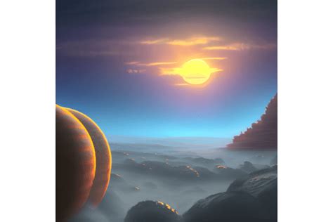 Alien Planet Sunset Graphic By L M Dunn · Creative Fabrica