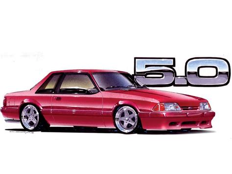 Great Artwork Fox Body Mustang Notchback Mustang Classic Car Decal