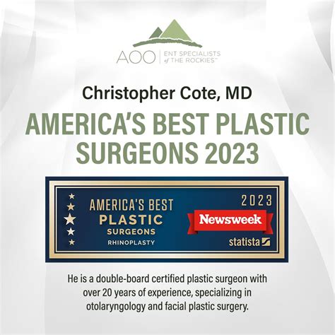 Dr Cote Awarded One Of Americas Best Plastic Surgeons By Newsweek