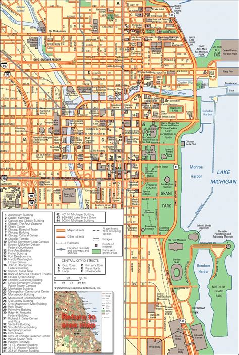 Map of downtown Chicago - Map downtown Chicago (United States of America)