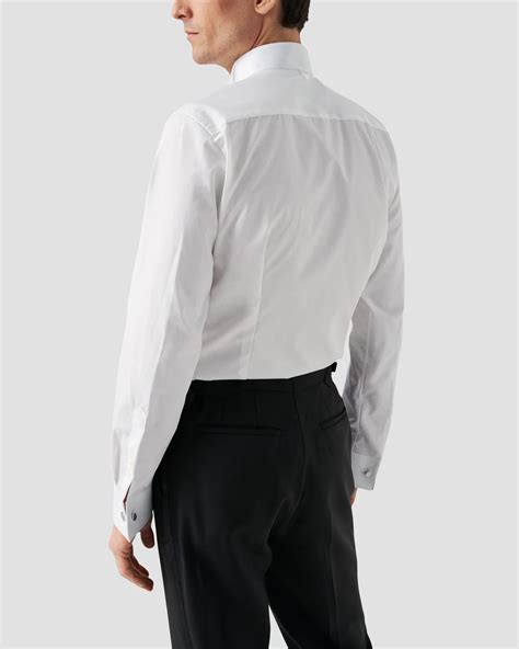 White Piqué White Tie Shirt - Eton