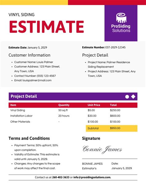 Vinyl Siding Siding Estimate Template Venngage