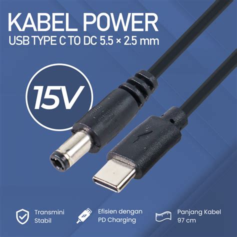 Ootdty Kabel Power Usb Type C To Dc 55x25mm Pd Charger Router Cctv