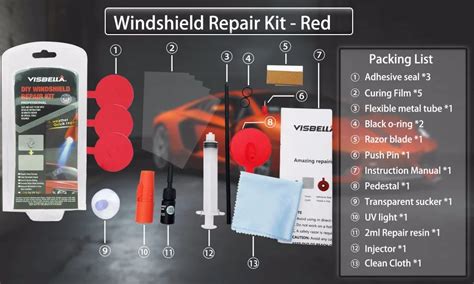 Visbella Windshield Repair Kit Car Window Repair Polishing Windscreen