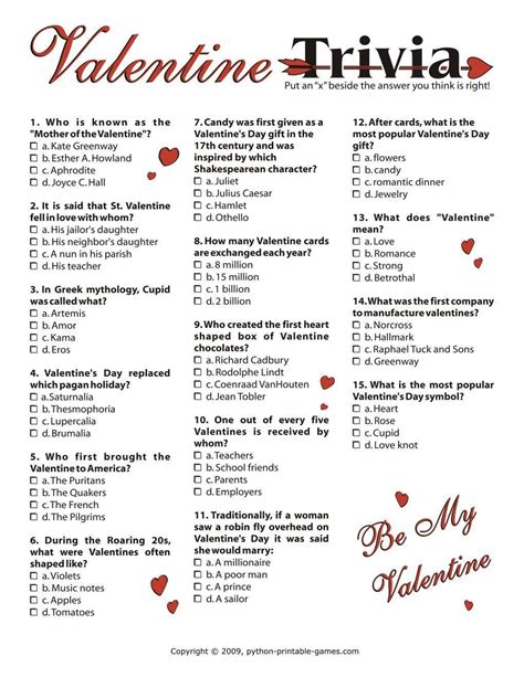 Valentine's Day: Trivia I