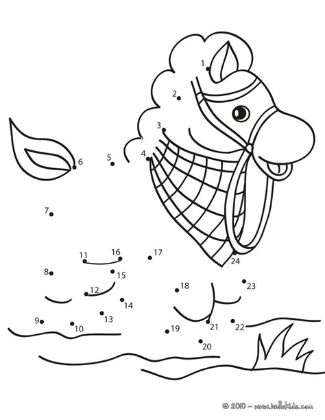 Horse Dot To Dot Game Coloring Pages