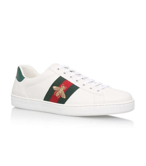 Gucci Leather Ace Bee Sneakers In White For Men Lyst