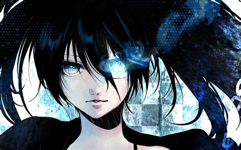 972007 4K Short Hair Anime Simple Background Black Rock Shooter