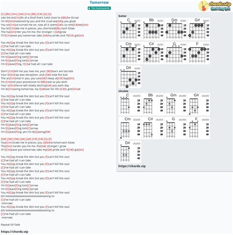 Chord: Tomorrow - tab, song lyric, sheet, guitar, ukulele | chords.vip