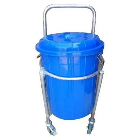 Stainless Steel Soiled Linen Trolley With Plastic Bucket For Hospital