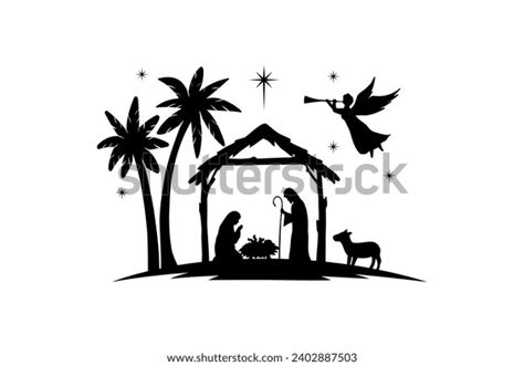 Illustration Christmas Nativity Scene Three Wise Stock Vector Royalty Free 2402887503