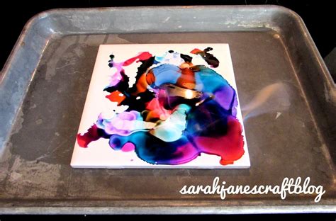 Setting Fire To Alcohol Ink On Ceramic Tiles Diy Craft Tutorial Beach