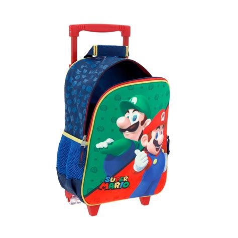 Ripley Mochila Ruedas Infantil Original Super Mario Bros Mario Luigi