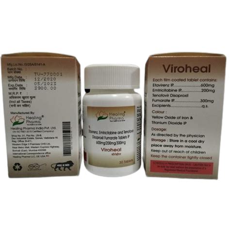 Efavirenz Emtricitabine Tenofovir Disoproxil Fumarate Tablet IP 600mg