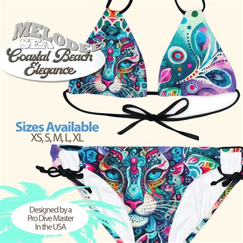 Cheeta Yoga On The Beach String Bikini Featuring Loop Ties Etsy